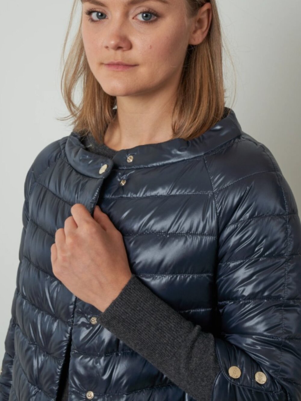 Herno elsa iconico jacket navy sz 44 Down